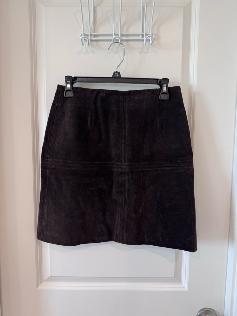 Ann Taylor Leather Chocolate Brown A-Line Skirt with Imperfections Size 6